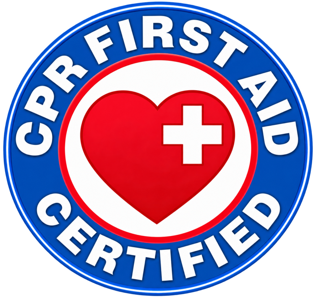 cpr first aid certified badge