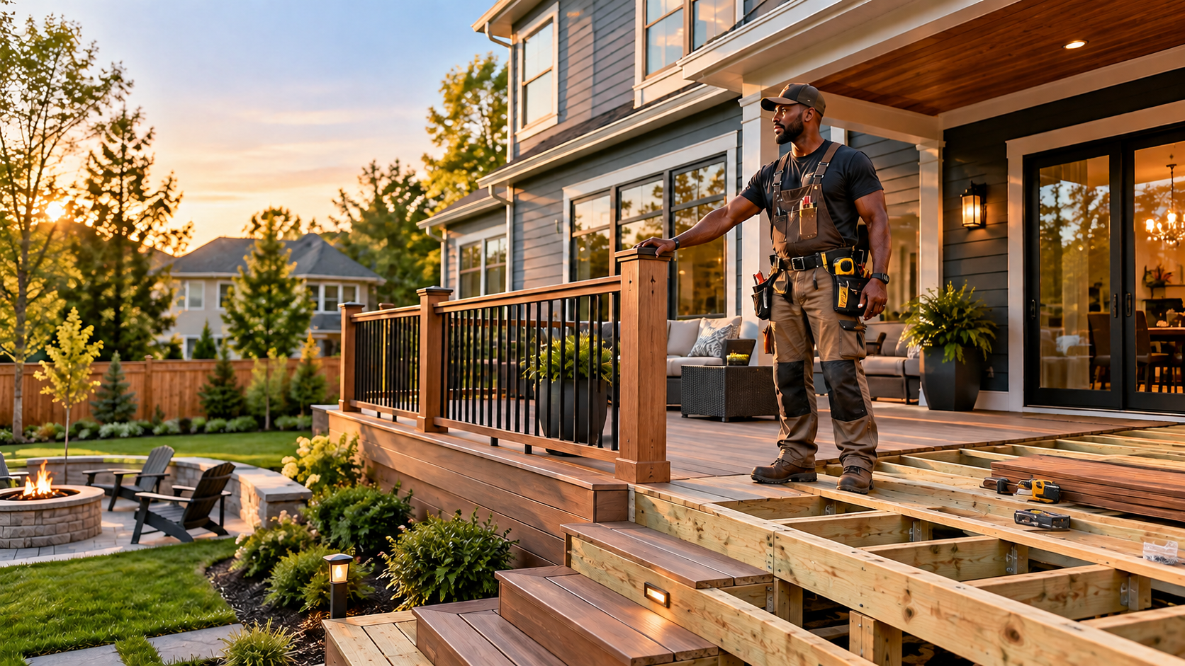 golden hour deck construction progress